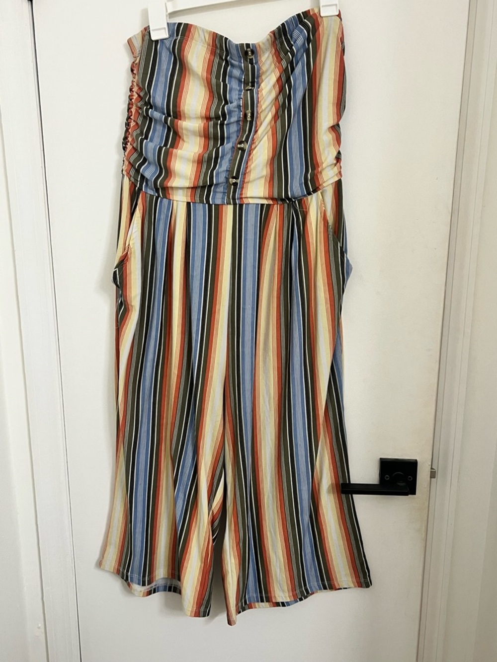 J for Justify Multicolor Striped Strapless Jumpsuit